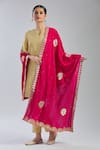 Naintara Bajaj Magenta Velvet Gota Patti, Embroidery Dupatta Online at Aza Fashions Naintara Bajaj_Magenta Velvet Gota Patti, Embroidery Dupatta _Online_at_Aza_Fashions