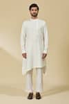Buy_EWOKE_White Hemp Asymmetric Kurta 