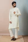 Shop_EWOKE_White Hemp Asymmetric Kurta 