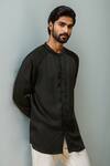 Buy_EWOKE_Black Tencel Solid Shirt _at_Aza_Fashions
