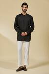 Shop_EWOKE_Black Tencel Solid Shirt _Online_at_Aza_Fashions