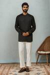 Shop_EWOKE_Black Tencel Solid Shirt 