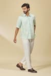 Buy_Ewoke_Green Hemp Embroidery Floral Shirt _Online_at_Aza_Fashions