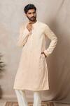 Buy_EWOKE_Pink Tencel Luxe Embroidered Bead Floral Kurta _at_Aza_Fashions