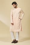 Buy_EWOKE_Pink Tencel Luxe Embroidered Bead Floral Kurta _Online_at_Aza_Fashions