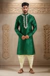 Buy Arihant Rai Sinha Green Silk Embroidery Floral Kurta And Patiala Pant Set at Aza Fashions Buy_Arihant Rai Sinha_Green Silk Embroidery Floral Kurta And Patiala Pant Set _at_Aza_Fashions