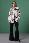 Buy_Advait_Multi Color Embroidery Collared Abstract Print And Shirt _at_Aza_Fashions