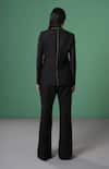 Shop_Advait_Black Polyester, Cotton Stitchline Tailored Blazer _at_Aza_Fashions