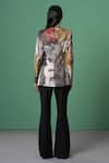 Shop_Advait_Multi Color Linen, Satin Sequins Abstract Patch Blazer _at_Aza_Fashions