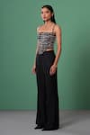 Buy_Advait_Multi Color Linen, Satin Embroidery Square Neck Checkered Print Corset Top _Online_at_Aza_Fashions
