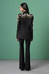 Shop_Advait_Black Polyester, Cotton Embroidery Bloom Blazer Set _at_Aza_Fashions