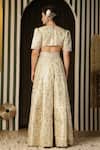 Shop_Soniya G_Ivory Kota Doria Sequins V-neck Floral Mandala Jumpsuit _at_Aza_Fashions