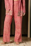 Buy_Soniya G_Pink Georgette Beads, Embroidery Open Floral Mandala Pattern Jacket Pant Set _Online_at_Aza_Fashions