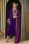 Buy_Soniya G_Purple Silk Embroidery, Tassels Keyhole Neck Paisley Kurta Set _at_Aza_Fashions