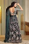 Shop_Soniya G_Green Organza, Georgette Beads, Foil Printing, Teal Embellished Lehenga Set _at_Aza_Fashions