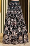Buy_Soniya G_Green Organza, Georgette Beads, Foil Printing, Teal Embellished Lehenga Set _Online_at_Aza_Fashions