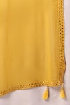 Soniya G_Yellow Georgette, Silk Mirrors, Embroidery Bandhani Print Peplum Top Gharara Set _at_Aza_Fashions