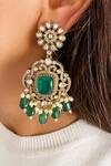 Shop_Prerto_Green Diamonds Polki And Stone Necklace Set _at_Aza_Fashions