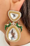 Shop_Prerto_Green Diamonds Polki Stone Embellished Necklace Set _at_Aza_Fashions