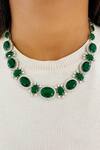 PRERTO_Green Diamonds, Stones Emerald And Necklace Set_Online_at_Aza_Fashions