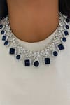 Buy PRERTO Blue Stones Sapphire And Diamond Necklace Set at Aza Fashions Buy_PRERTO_Blue Stones Sapphire And Diamond Necklace Set _at_Aza_Fashions