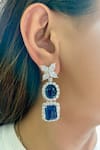 Shop PRERTO Blue Stones Sapphire And Diamond Necklace Set at Aza Fashions Shop_PRERTO_Blue Stones Sapphire And Diamond Necklace Set _at_Aza_Fashions