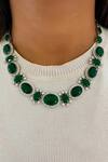 Buy_PRERTO_Green Diamonds, Stones Emerald Designer Jewellery Set_Online_at_Aza_Fashions