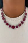 Buy_PRERTO_Red Crystals, Stones, Smocking Semi Precious Jewellery Set_Online_at_Aza_Fashions