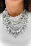 Buy PRERTO Silver Plated Imitation Diamonds 5-layer Diamante Necklace Set at Aza Fashions Buy_PRERTO_Silver Plated Imitation Diamonds 5-layer Diamante Necklace Set_at_Aza_Fashions