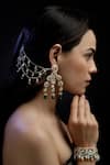Buy_Dugran By Dugristyle_Gold Plated Pearls, Stones Kundan Embellished Earchains Set Of 2 _at_Aza_Fashions