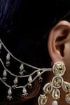 Dugran By Dugristyle_Gold Plated Pearls, Stones Kundan Embellished Earchains Set Of 2 _Online_at_Aza_Fashions