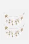 Shop_Dugran By Dugristyle_Gold Plated Kundan Pearl Earchains Set Of 2 _Online_at_Aza_Fashions