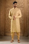 Buy_Arihant Rai Sinha_Beige Polyester Embroidery Floral Bloom Kurta And Patiala Pant _at_Aza_Fashions