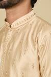 Buy_Arihant Rai Sinha_Gold Viscose Embroidery Champagne Butti Kurta _Online_at_Aza_Fashions