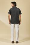 Shop_Ewoke_Black Hemp Embroidery Floral Casual Shirt _at_Aza_Fashions