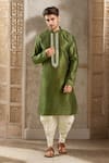 Buy_Arihant Rai Sinha_Green Silk Embroidery Paisley Kurta Set _at_Aza_Fashions
