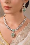 Buy_Anana_Green Kundan Gul Stone Embellished Pendant Necklace Set _at_Aza_Fashions