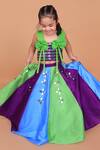Buy_Turqidz By Shweta Aggarwal_Multi Color Denim, Cotton, Silk Sequins, Bows, Mirrors Embroidered Lehenga Set _at_Aza_Fashions