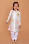 Buy_Turqidz By Shweta Aggarwal_Off White Satin, Sequins, Beads, Embroidery Sherwani And Pant Set _at_Aza_Fashions