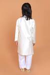 Shop_Turqidz By Shweta Aggarwal_Off White Satin, Sequins, Beads, Embroidery Sherwani And Pant Set _at_Aza_Fashions