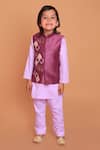 Buy_Turqidz By Shweta Aggarwal_Purple Silk, Cotton Gota Patti, Embroidery Elephant Kurta Set _at_Aza_Fashions