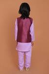 Shop_Turqidz By Shweta Aggarwal_Purple Silk, Cotton Gota Patti, Embroidery Elephant Kurta Set _at_Aza_Fashions