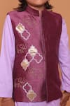 Turqidz By Shweta Aggarwal_Purple Silk, Cotton Gota Patti, Embroidery Elephant Kurta Set _Online_at_Aza_Fashions