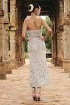 Shop_Itrh_Silver Net Stones, Crystals Open Neck Embroidered Midi Dress_at_Aza_Fashions
