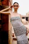 Buy_Itrh_Silver Net Stones, Crystals Open Neck Embroidered Midi Dress_Online_at_Aza_Fashions