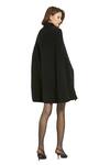 Shop_Mac Duggal_Black Polyester Turtle Neck Cape Sleeve Mini Dress _at_Aza_Fashions