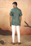 Shop_Hilo Design_Green Cotton Satin Oceanic Mirage Print Shirt With Pant _at_Aza_Fashions