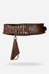 Shop_Econock Studio_Brown Cut Work Twisted Leather Belt _Online_at_Aza_Fashions