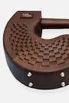 Shop_Econock Studio_Brown Cut Work Handcrafted Basket Weave Clutch Bag _Online_at_Aza_Fashions