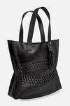 Econock Studio_Black Cut Work Handcrafted Leather Tote Bag _Online_at_Aza_Fashions